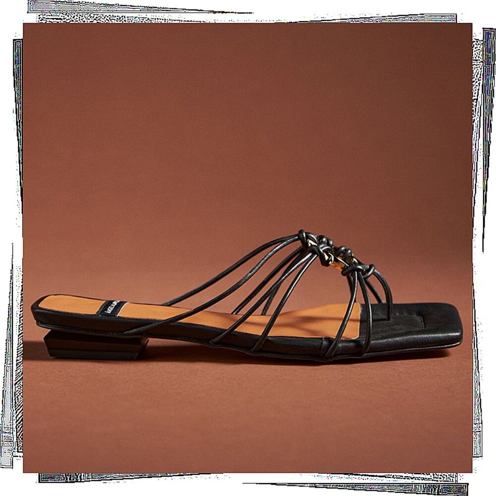 Anthropologie Black Strappy Heels